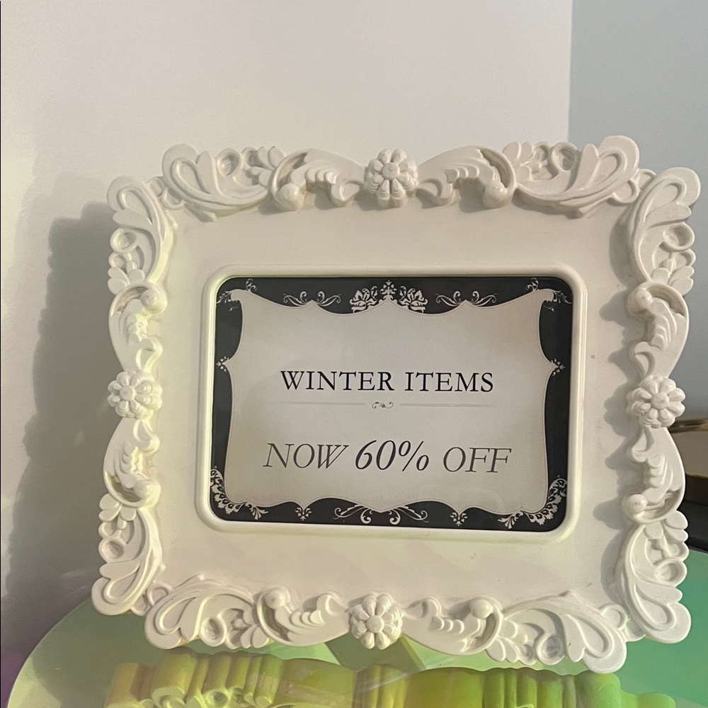 Elegant White Ornate Photo Frame